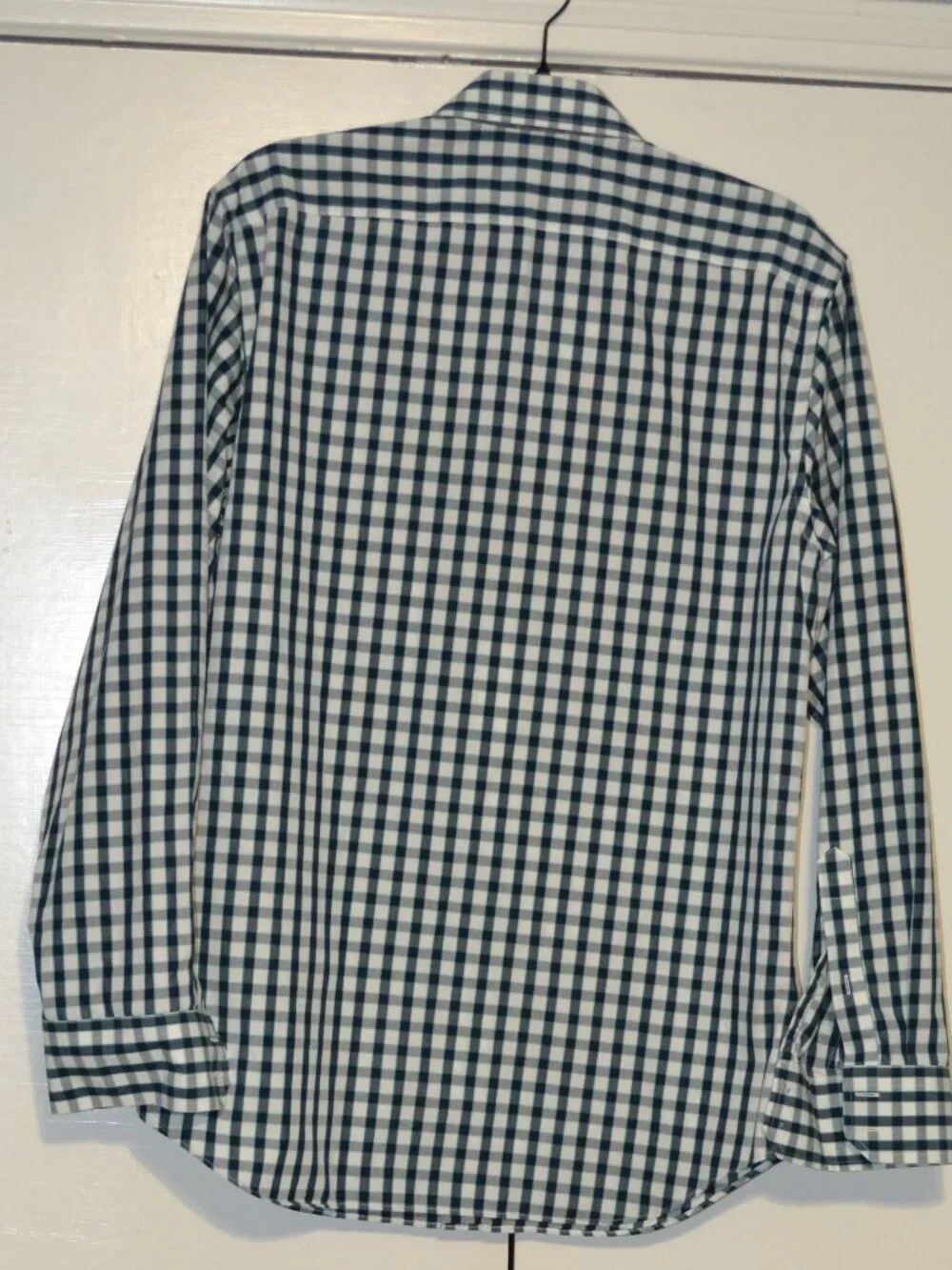 Banana Republic Men’s Blue Gray Plaid Non-Iron Slim Fit Button Down Shirt Size M